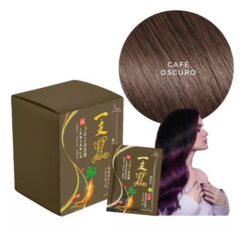 SHAMPOO CON TINTE VEGETAL - PAQUETE DE 10 SOBRES