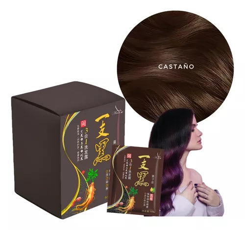SHAMPOO CON TINTE VEGETAL - PAQUETE DE 10 SOBRES