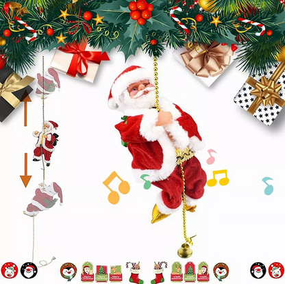 Santa Sube Y Baja Musical Decoracion  Navidad