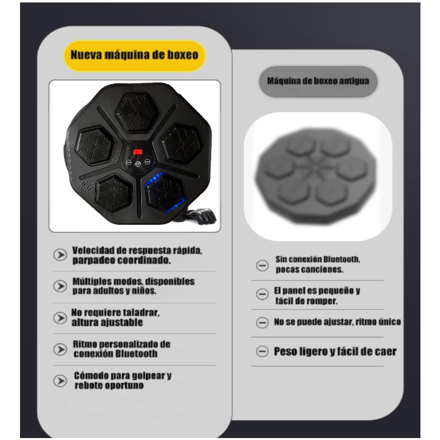 Maquina De Boxeo Musical Recargable Bluetooth