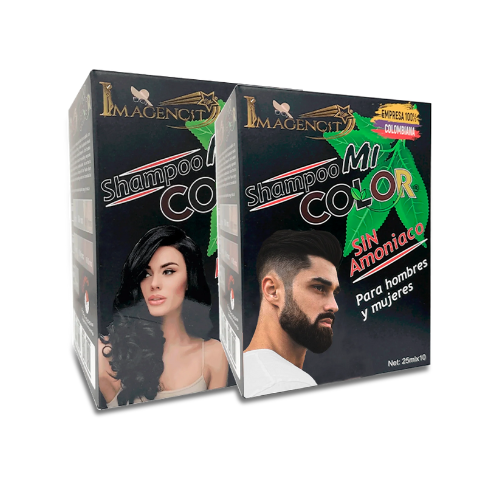 SHAMPOO CON TINTE COLOR NEGRO - PAQUETE DE 10 SOBRES