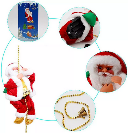 Santa Sube Y Baja Musical Decoracion  Navidad
