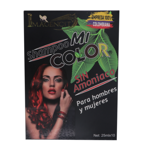 MiColor® SHAMPOO CON TINTE ROJO - PAQUETE DE 10 SOBRES