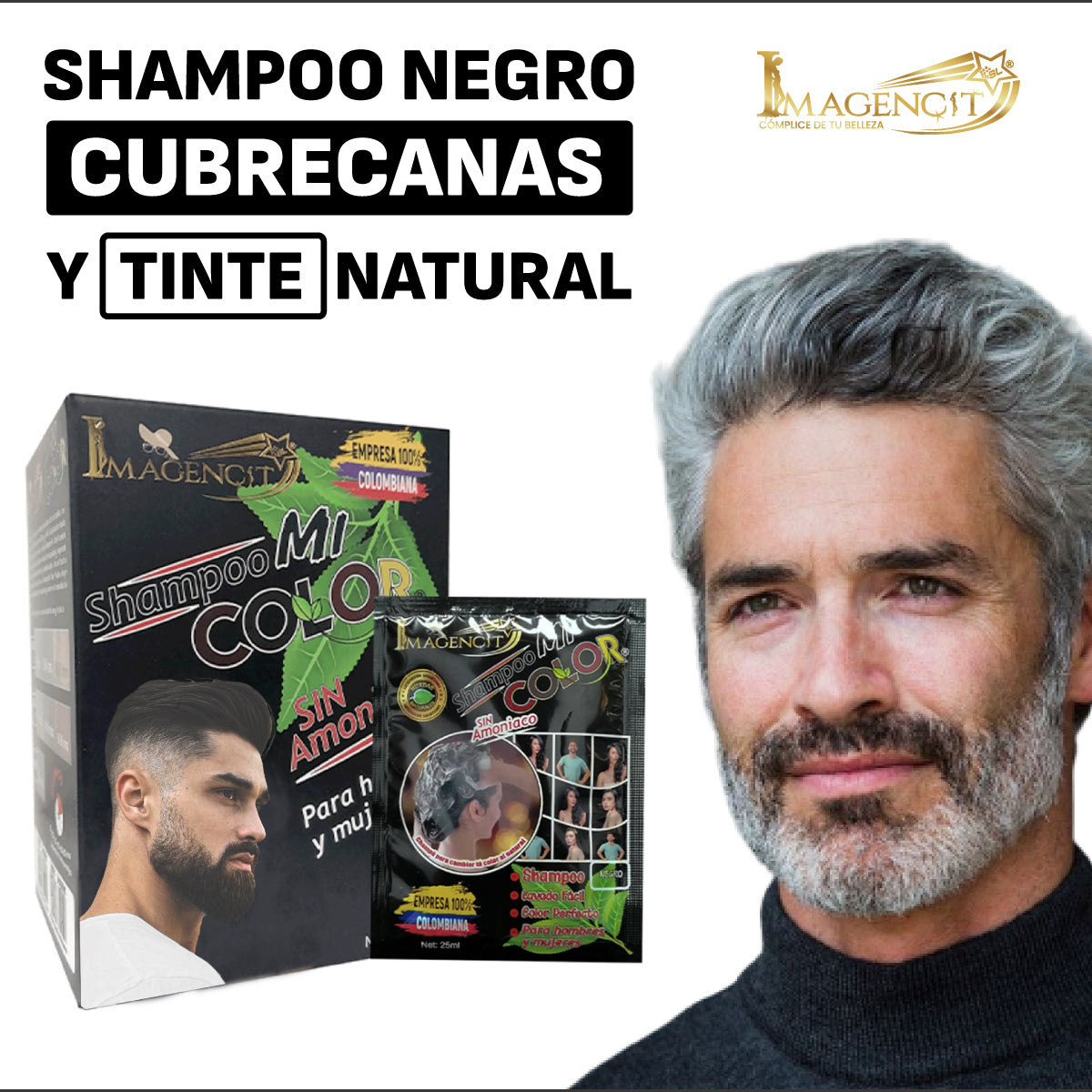 MiColor® SHAMPOO CON TINTE VEGETAL - PAQUETE DE 10 SOBRES